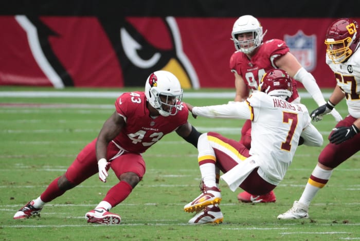 Dwayne Haskins Sack Reddick © Michael Chow via Imagn Content Services, LLC